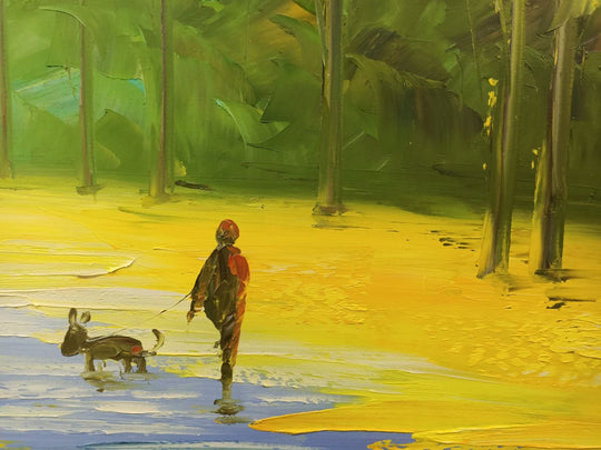 Golden Canopy Stroll - Hand Painted Contemporary Landscape Artwork 120x180cm - AC903