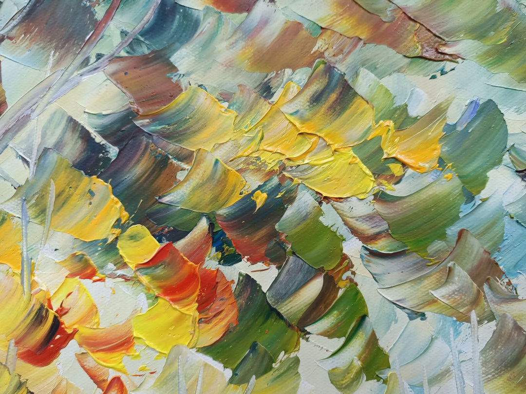 Autumn Reflections - Hand Painted Romantic Park Landscape Artwork 60x120cm - AC9051