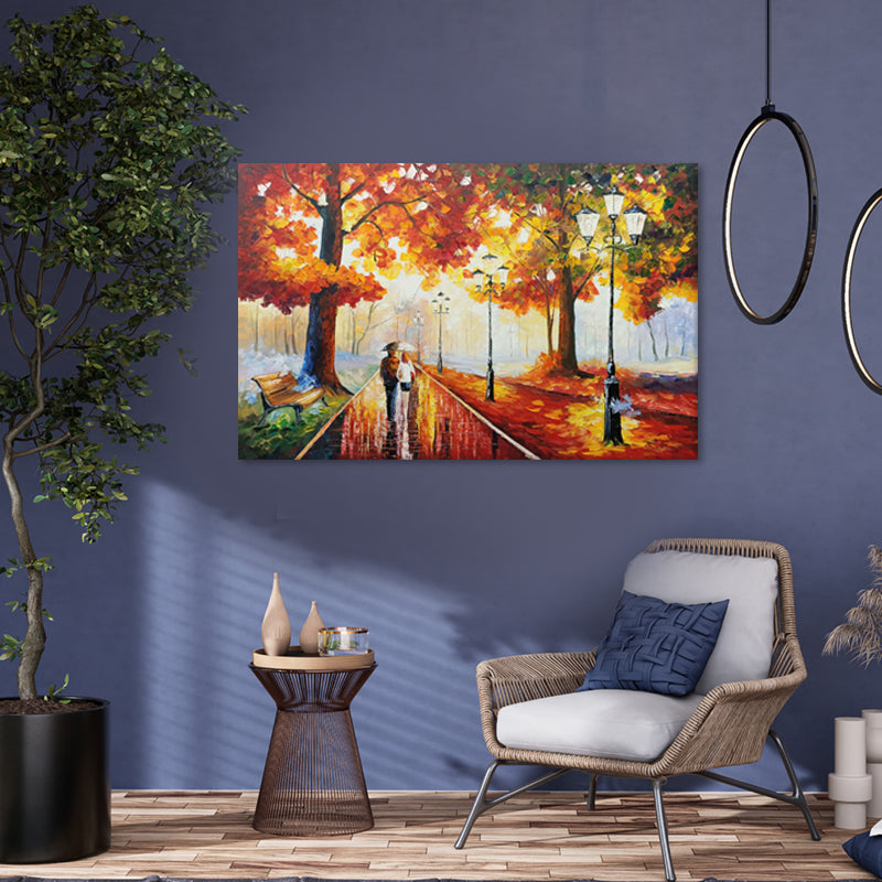 Autumn Promenade - Hand Painted Romantic Park Landscape Artwork - Assorted Sizes - AC9061