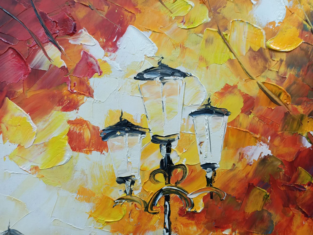 Autumn Promenade - Hand Painted Romantic Park Landscape Artwork - Assorted Sizes - AC9061