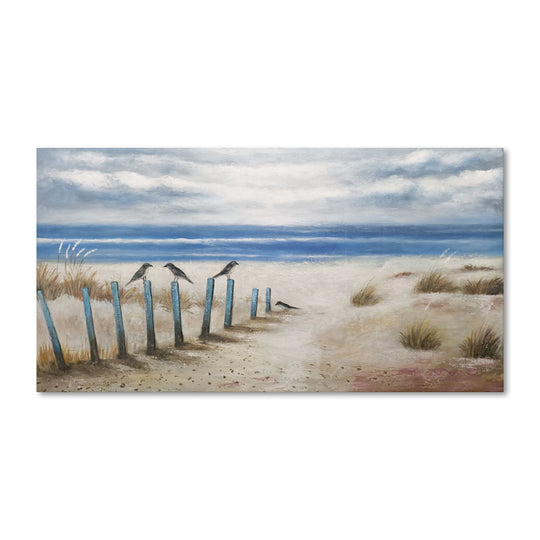Coastal Calm - Hand Painted Beach Landscape Artwork 100x200cm - AC928