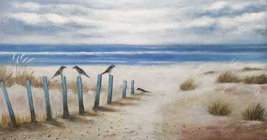 Coastal Calm - Hand Painted Beach Landscape Artwork 100x200cm - AC928