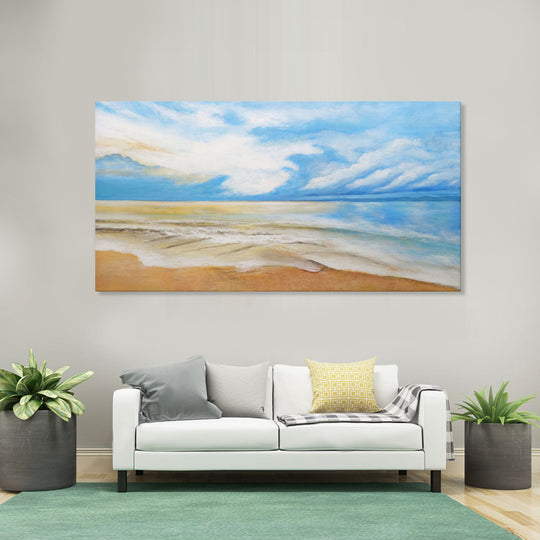 Coastal Serenity - Hand Painted Seascape Artwork 100x200cm - AC929
