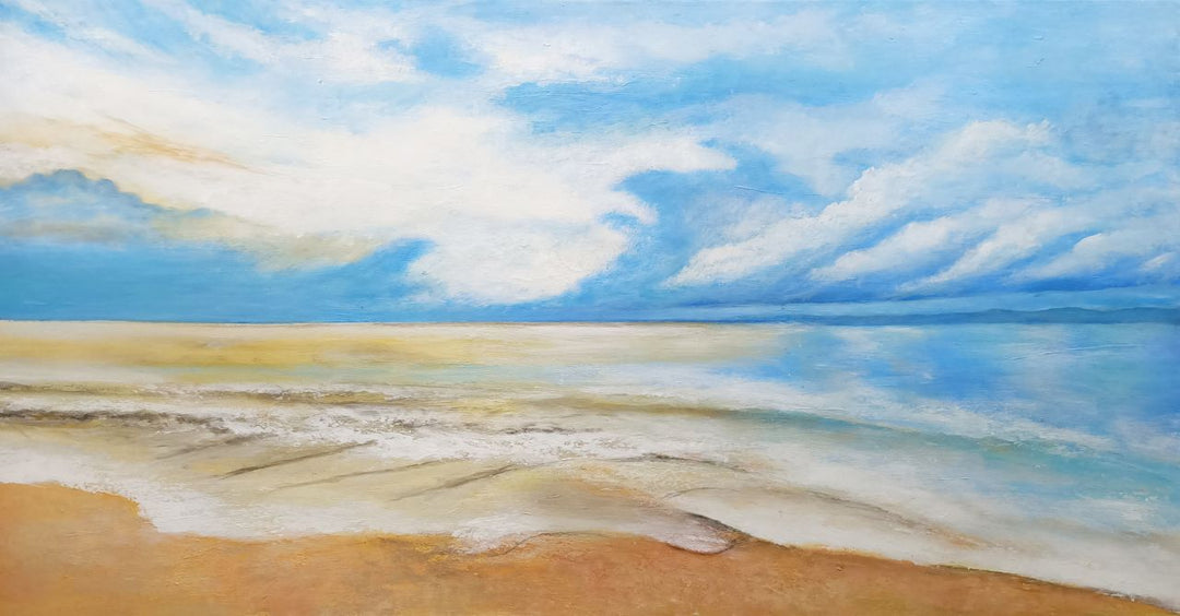 Coastal Serenity - Hand Painted Seascape Artwork 100x200cm - AC929