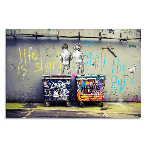 Ready to hang Canvas Print - Life is Short (Banksy) - CN462 - 60x90