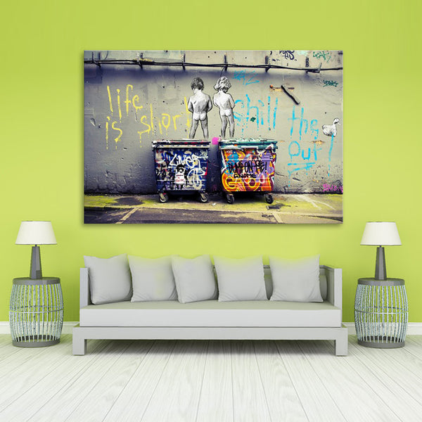 Ready to hang Canvas Print - Life is Short (Banksy) - CN462 - 60x90