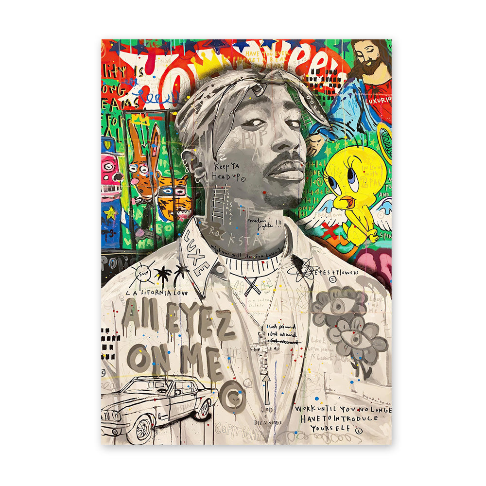 Tupac Street Art - Canvas Art Print - CN561 - 50x70cm