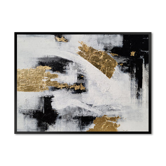 Black, White and Gold - Large Scale Embellished Art with Shadow Frame - CNL368 - 120x180cm