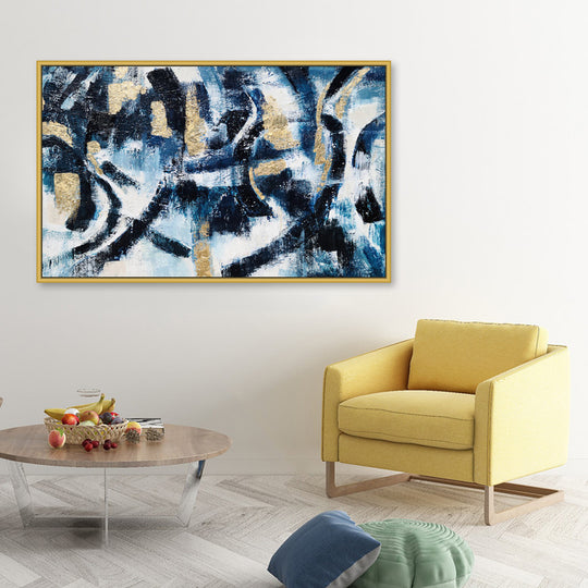 Deep Blue Containment - Embellished Art with Floating Frame - CNL377 - 80x120cm