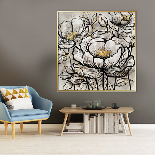 Florally Defined - Embellished Art with Shadow Frame - CNL425 - 90x90cm