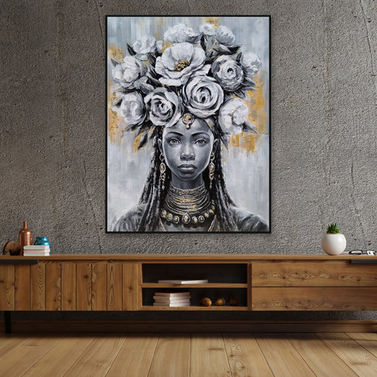Regal Blossom Majesty - Embellished Art with Shadow Frame - CNL452 - 80x120cm
