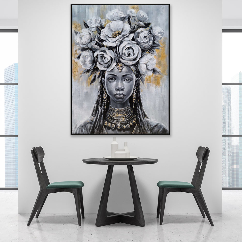 Regal Blossom Majesty - Embellished Art with Shadow Frame - CNL452 - 80x120cm