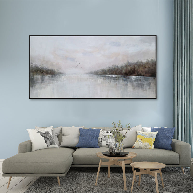 Misty River Serenity - Embellished Art with Shadow Frame - CNL453 - 80x150cm