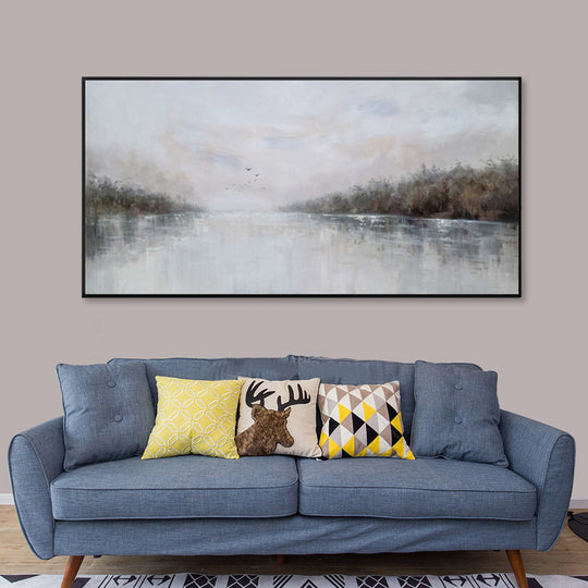 Misty River Serenity - Embellished Art with Shadow Frame - CNL453 - 80x150cm