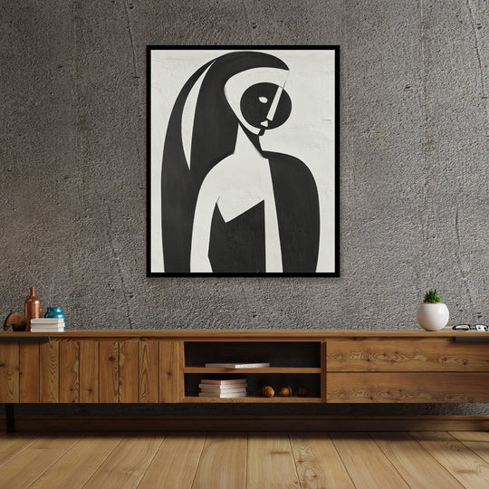 Solemn Gaze - Shadow Framed Art - CNL455 - 50x60cm