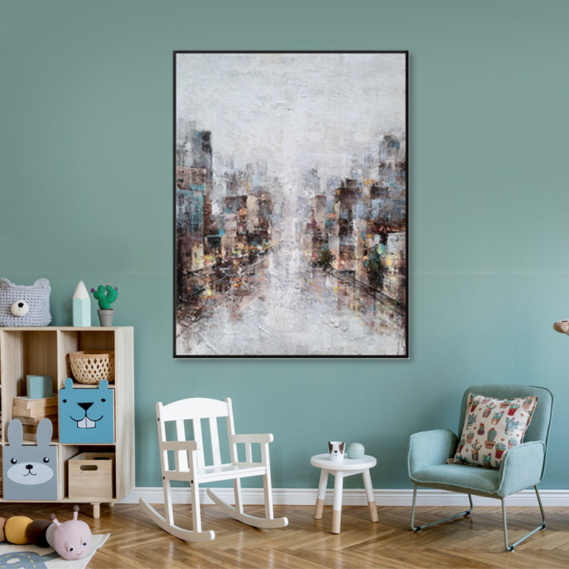City Lights in the Mist - Embellished Art with Shadow Frame - CNL457 - 75x100cm