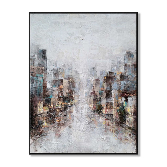 City Lights in the Mist - Embellished Art with Shadow Frame - CNL457 - 75x100cm