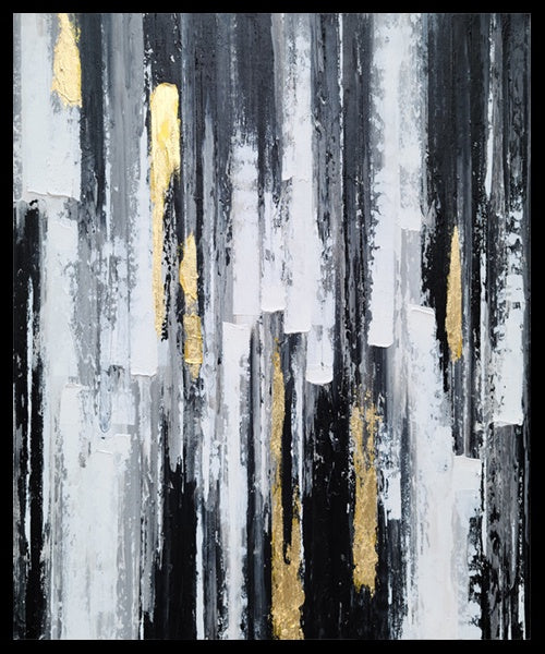 Gold Strokes - Shadow Framed Art - CNL4581 - 50x60cm