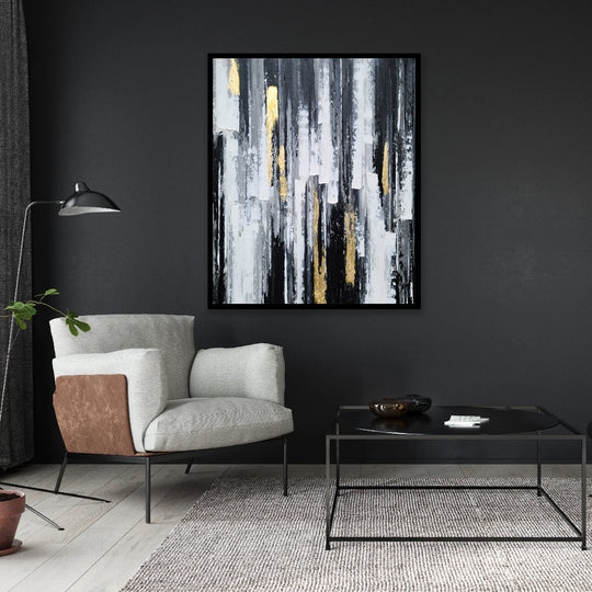 Gold Strokes - Shadow Framed Art - CNL4581 - 50x60cm