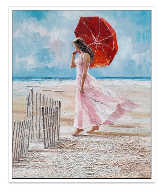 Beach Umbrella - Shadow Framed Art - CNL4591 - 50x60cm