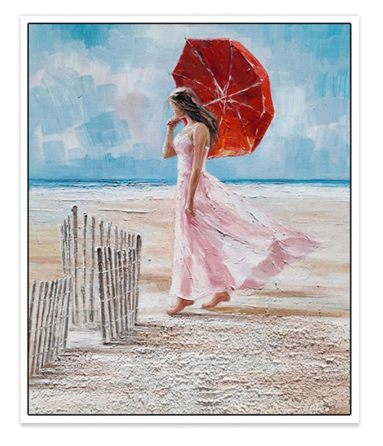 Beach Umbrella - Shadow Framed Art - CNL4591 - 50x60cm