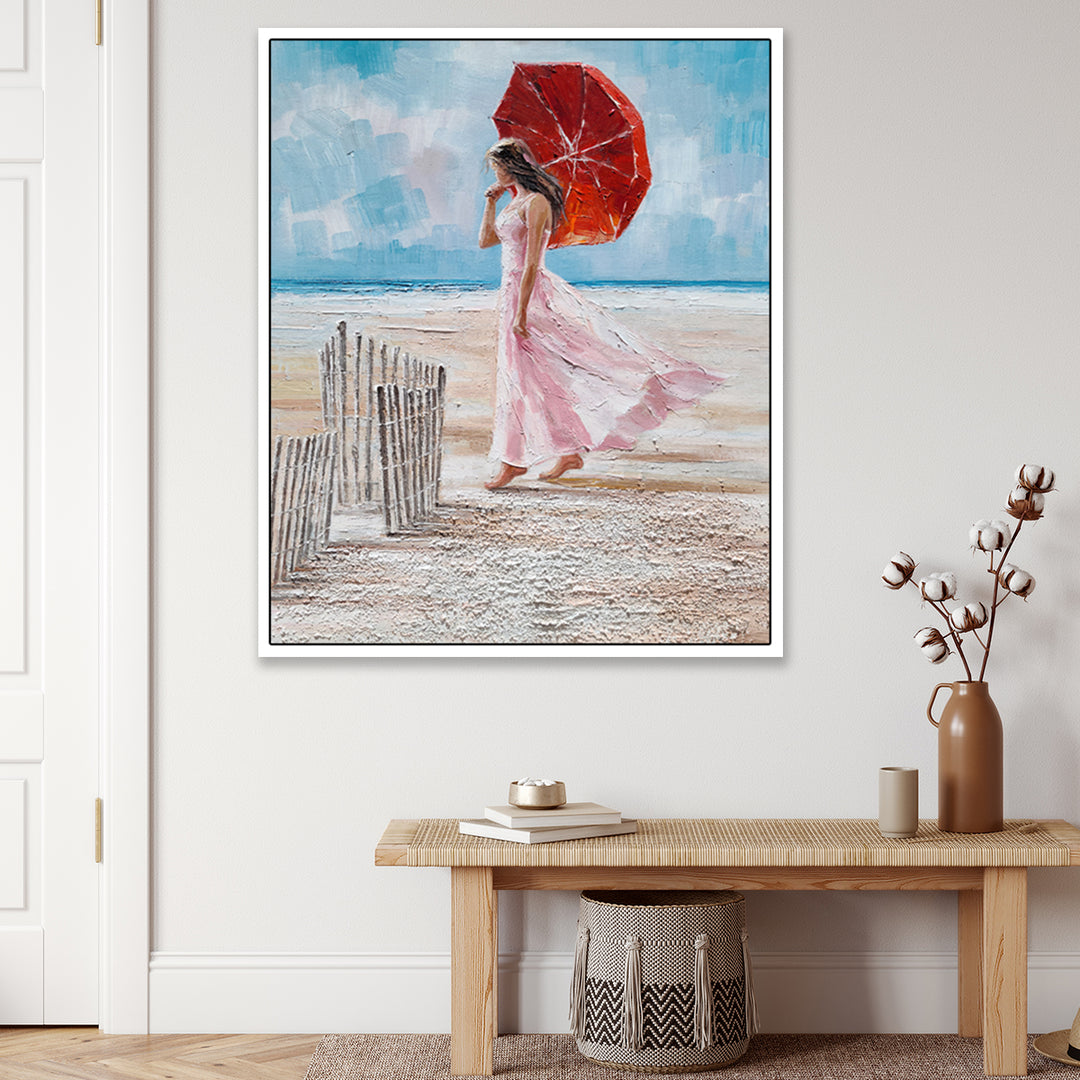 Beach Umbrella - Shadow Framed Art - CNL4591 - 50x60cm