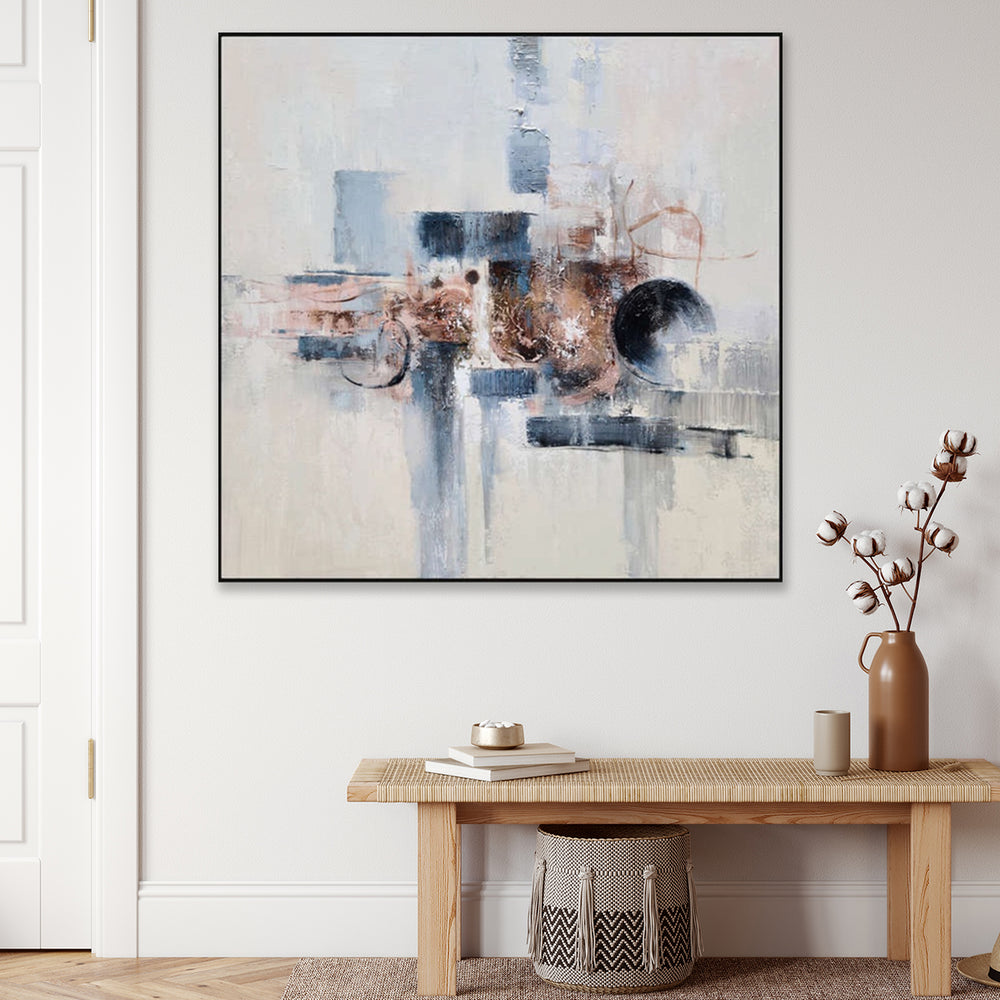 Abstract Harmony - Embellished Art with Shadow Frame - CNL459 - 90x90cm