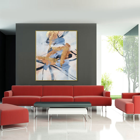 Golden Currents - Embellished Art with Shadow Frame - CNL462 - 75x100cm