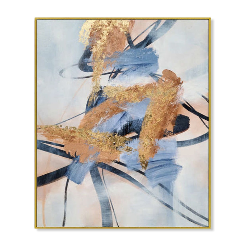 Golden Currents - Embellished Art with Shadow Frame - CNL462 - 75x100cm