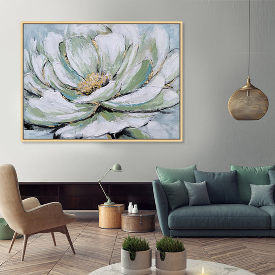 Blooming Lotus Elegance - Embellished Art with Shadow Frame - CNL473 - 80x120