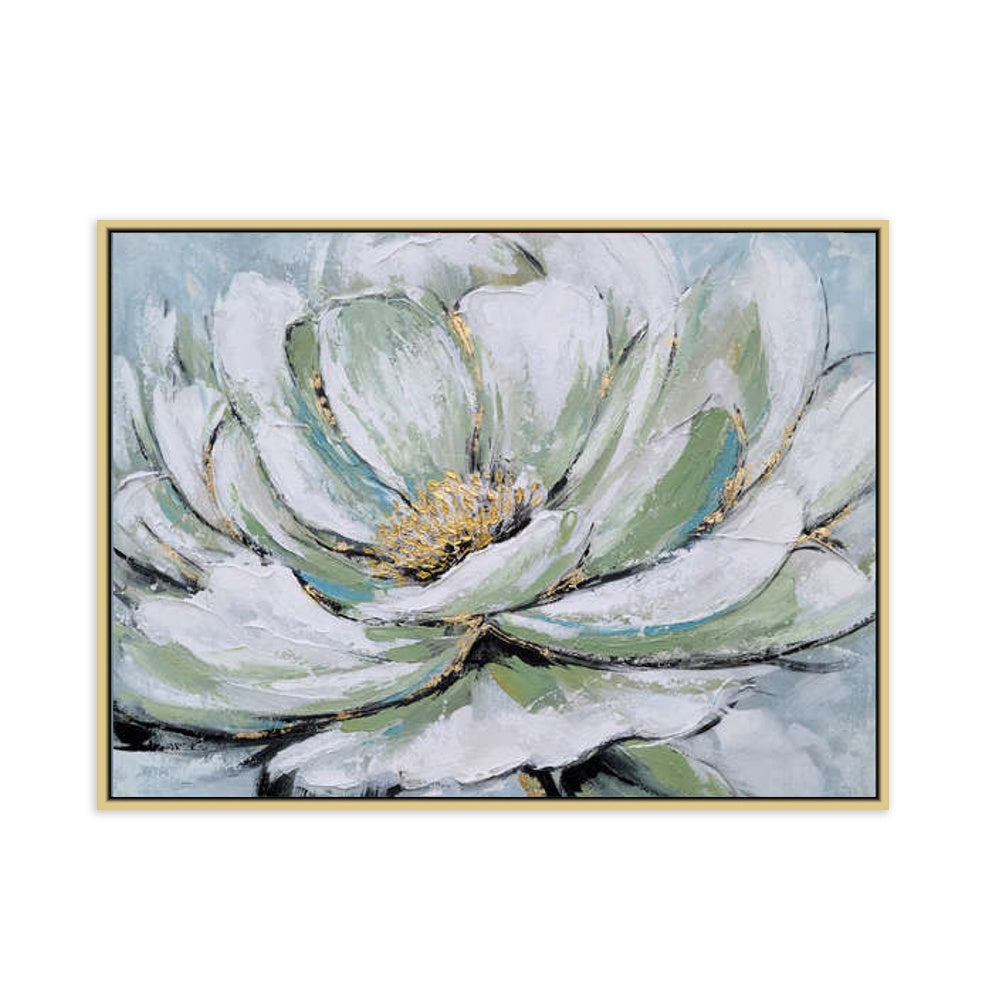 Blooming Lotus Elegance - Embellished Art with Shadow Frame - CNL473 - 80x120