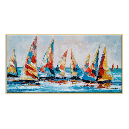 Regatta of Colours - Embellished Art with Shadow Frame - CNL476 - Asst Sizes