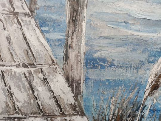 Coastal Jetty Escape - Embellished Canvas Art with Black Frame - 80x150cm - CNL480