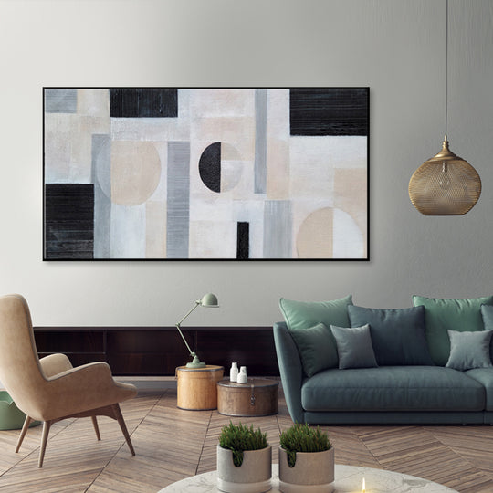 Geometric Harmony - Embellished Art in Shadow Frame - CNL481