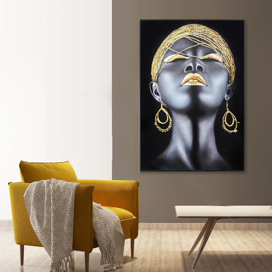 Golden Serenity - Embellished Canvas Art in Black Frame - 100x150cm - CNL487