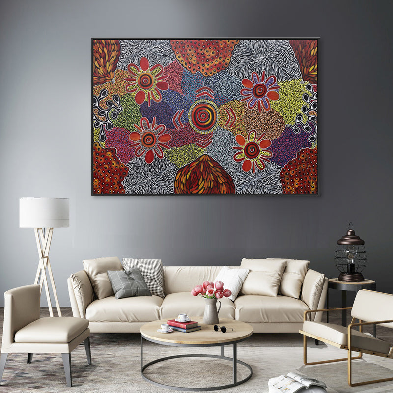 Dreaming Harmony - Embellished Canvas Art in Black Frame - 100x150cm - CNL492