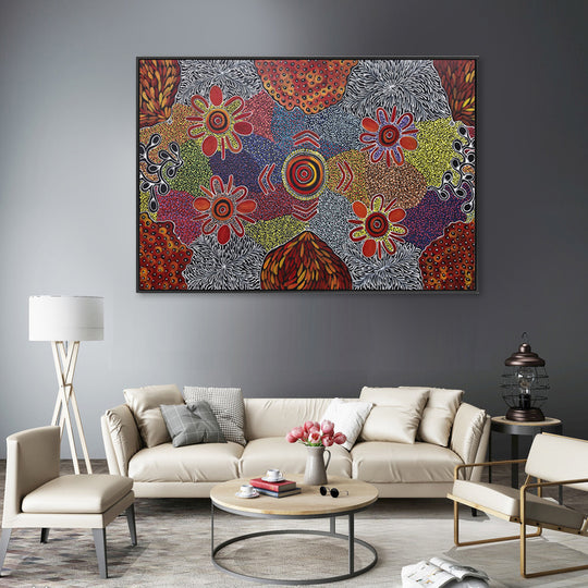 Dreaming Harmony - Embellished Canvas Art in Black Frame - 100x150cm - CNL492