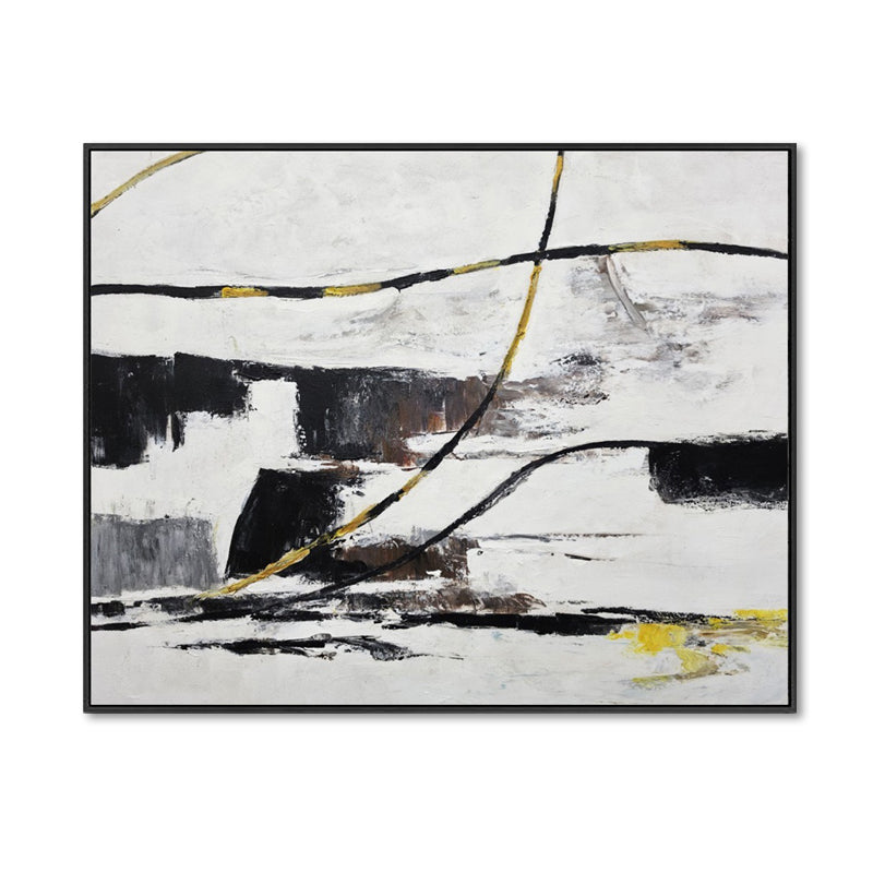 Monochrome Flow - Embellished Canvas Art in Black Frame - 100x120cm - CNL493