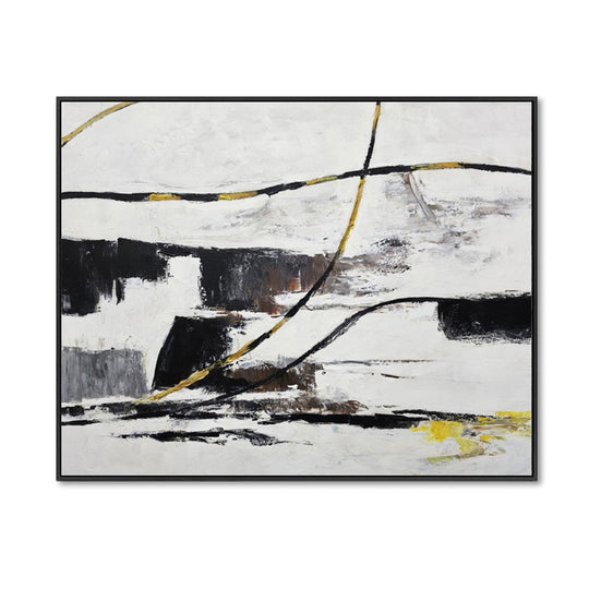 Monochrome Flow - Embellished Canvas Art in Black Frame - 100x120cm - CNL493