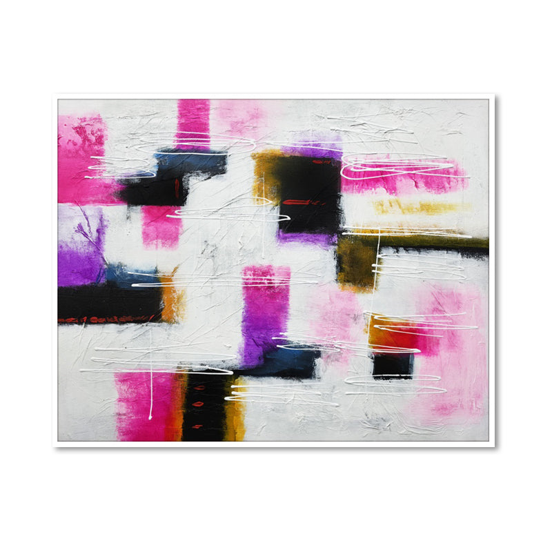 Vivid Harmony - Embellished Canvas Art in White Shadow Frame - 100x120cm - CNL501