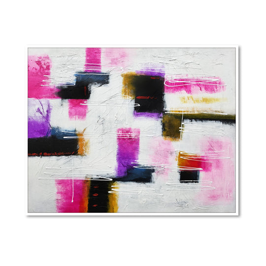 Vivid Harmony - Embellished Canvas Art in White Shadow Frame - 100x120cm - CNL501