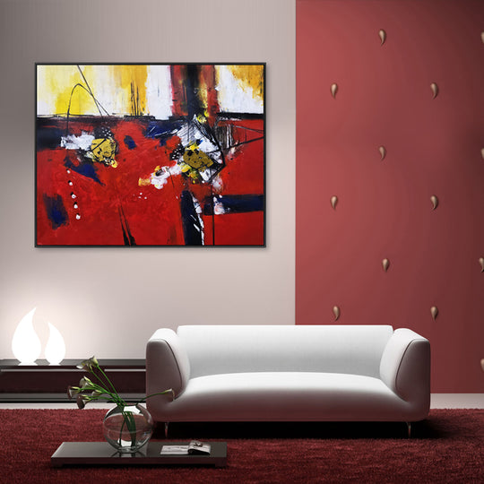 Crimson Energy - Embellished Canvas Art in Black Shadow Frame - 100x120cm - CNL502