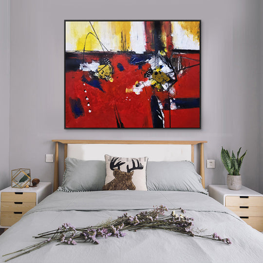 Crimson Energy - Embellished Canvas Art in Black Shadow Frame - 100x120cm - CNL502