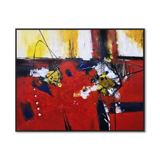 Crimson Energy - Embellished Canvas Art in Black Shadow Frame - 100x120cm - CNL502