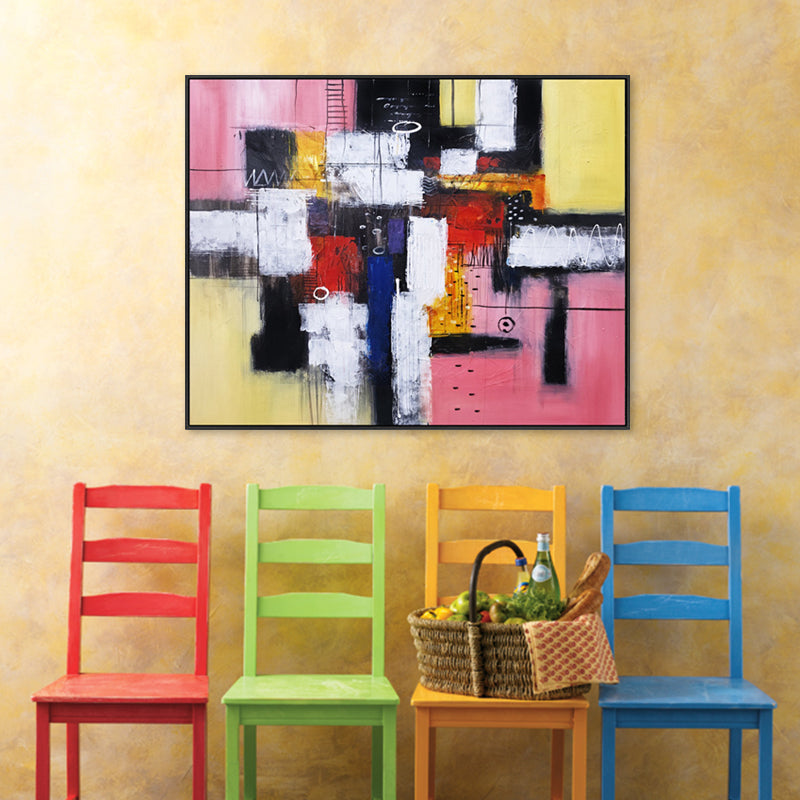 Modern Mosaic - Embellished Canvas Art in Black Shadow Frame - 100x120cm - CNL503