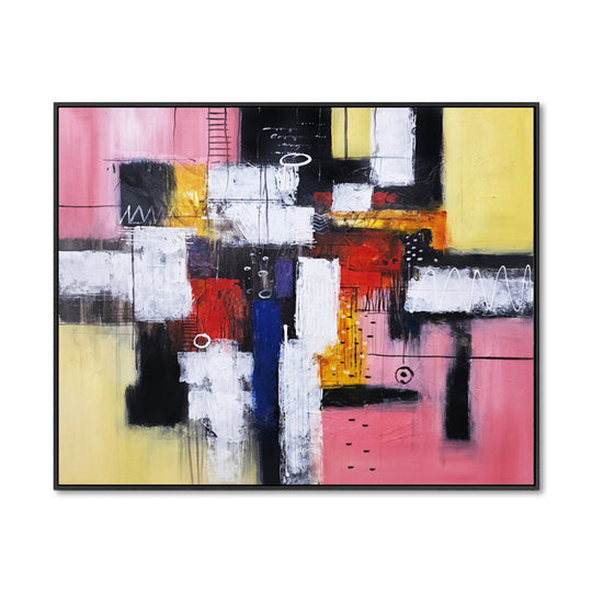Modern Mosaic - Embellished Canvas Art in Black Shadow Frame - 100x120cm - CNL503