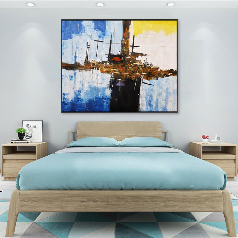 Coastal Reflections - Embellished Canvas Art in Black Shadow Frame - 100x120cm - CNL504