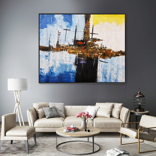 Coastal Reflections - Embellished Canvas Art in Black Shadow Frame - 100x120cm - CNL504