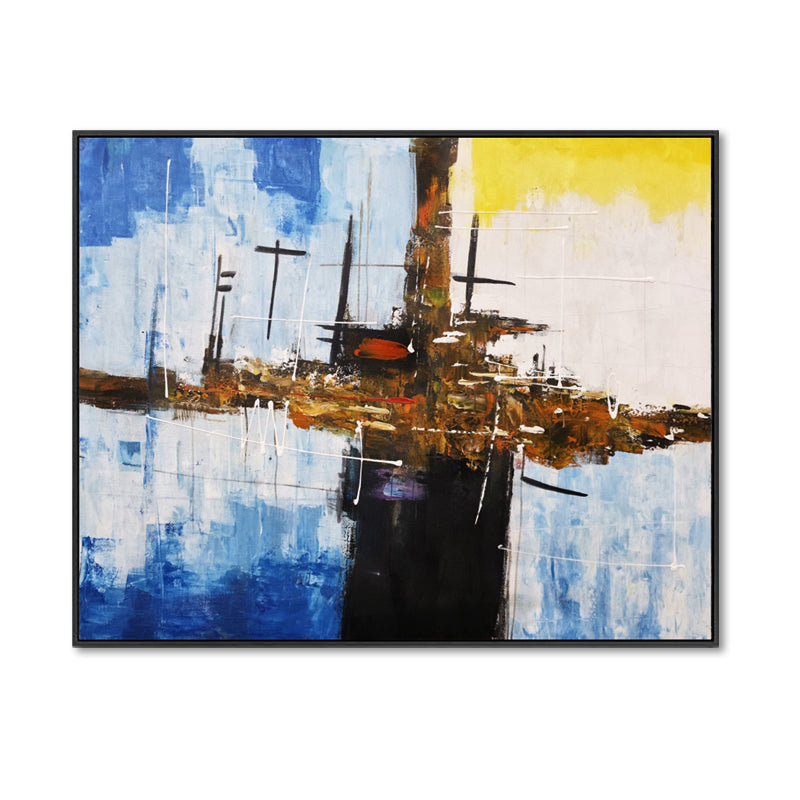 Coastal Reflections - Embellished Canvas Art in Black Shadow Frame - 100x120cm - CNL504