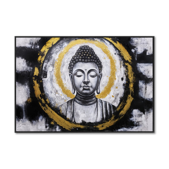 Serenity in Gold - Embellished Canvas Art in Black Shadow Frame - 100x150cm - CNL510